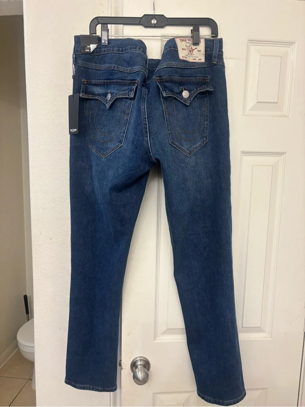 True Religion Men's Skinny Jeans in Dark Blue Denim